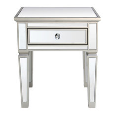 Louis 1-Drawer Mirrored Side Table