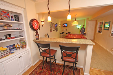 Basement recreation room and bar
