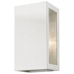 Livex Lighting - Winfield 1 Light Brushed Nickel Outdoor ADA Small Sconce - The Winfield outdoor wall sconce is made from hand crafted stainless steel with a brushed nickel finish and features a rectangular shaped frame with clear glass. This light can be used for outdoor or indoor purposes and can fit any decor style.