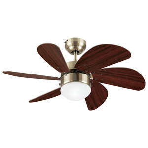 Westinghouse 30 Antique Brass 6 Blade Ceiling Fan With Frosted