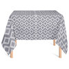 Distressed Diamonds Dark Gray 58x58 Tablecloth