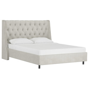 Baxton Studio Norwich Gray Linen Modern Platform Bed King Transitional Platform Beds By Baxton Studio Houzz