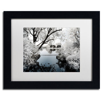 Philippe Hugonnard 'White Calm' Art, Black Frame, White Matte, 14"x11"