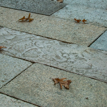 Inscription on reclaimed street paver, origin China