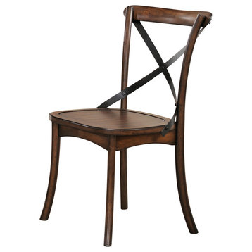 Acme Kaelyn Side Chairs, Dark Oak and Black, Set of 2