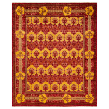 Arts and Crafts, One-of-a-Kind Hand-Knotted Area Rug Red, 8' 0" x 9' 10"