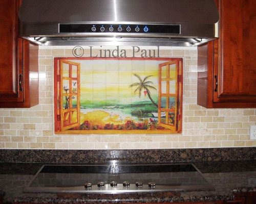 Kitchen Backsplash Murals, Mosaic Medallions and Accent Tiles