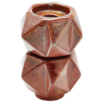 Dimond Small Ceramic Star Candle Holders, Russet, Set of 2, Russet Bronze
