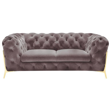 Jack Transitional Silver Fabric Loveseat