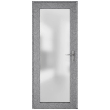 Exterior Prehungdoor Frosted Glass Manux 8102 Grey Ash