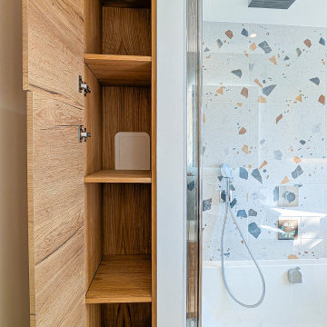 Modern Bathroom with Terrazzo Tiles & Recessed Shower Niches - Hampton