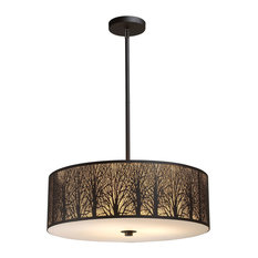 Rustic Drum Pendant Light Robotena