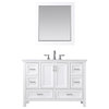 Isla White White Bathroom Vanity Set, 48", With Mirror