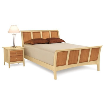 Copeland Sarah 45In Sleigh Bed With High Footboard, Cherry/Maple, Twin