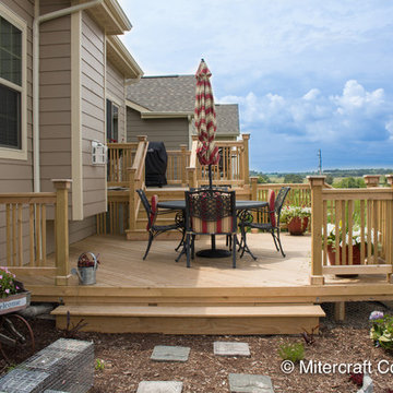 Pressure Treated Bi-Level Deck with Custom Rail