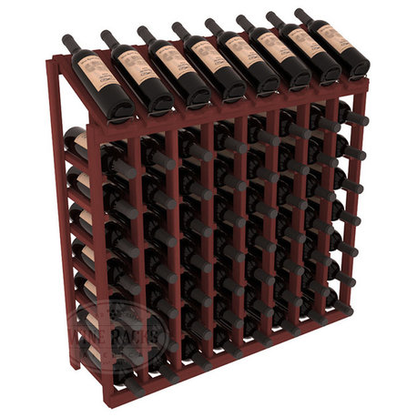 64-Bottle Display Top Wine Rack, Redwood, Cherry Stain