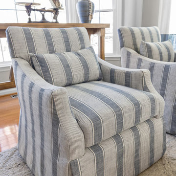 Blue Living Room with 2 Gathering Areas