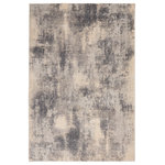 Nourison - Nourison Rustic Textures 3'11" x 5'11" Blue/Ivory Modern Indoor Area Rug - This beautifully carved contemporary rug from the Rustic Textures Collection features deep, distressed slate grey abstracts for a weathered, rustic d�cor feel that adds depth and texture to any space. A soft, silky high-low pile with subtly distressed colors make this rug the perfect choice for a modern accent.