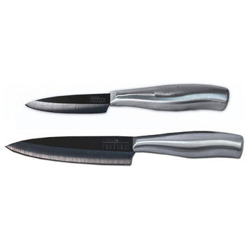 Casa Neuhaus Knives Set - 3 Inch Paring & 5 Inch Utility Black Ceramic Blade