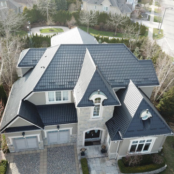 Metal roof in Black Monterrey Style in Mississauga