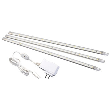 AmerTac™ USL30HBCC LED Ultra Thin Plug-In Strip Light Starter Kit, 12", 3-Pack