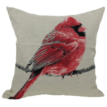 Bird Emboridery Pillow Collection, Red