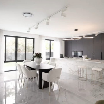 Open Concept Kitchen & Dining Room Wide Overview