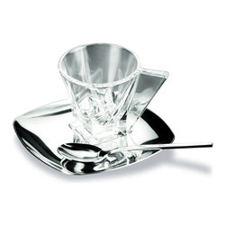 Crystal Espresso Cup with Saucer and Spoon - Cappuccino And Espresso Cups