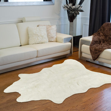 Faux Cowhide Rug - Off-White 5x7