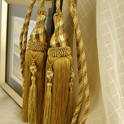 8 Colors QYM28 Polyester Curtain Tassel Tie Backs in Light Brown Color - Window Treatment Accessories