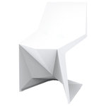 Vondom - Voxel Chair, Set of 4, Basic/Injection, White - The Voxel Chair is the perfect conceptual architectural piece for any space. It presents a unique structural shape, angular and faceted, only possible due to a production by injection molding. Its weight is distributed in a balanced way due to its smartly designed shape. Its lightweight body makes it easy to transport and arrange. The chair is a minimal simple yet voluminous stackable chair that is faceted just in the perfect places for comfort, just in the right angles for hyper-strength, imbuing the correct creases for beauty, and just the few merging and converging lines for purity.