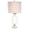 Opaque White Traditional Lamp With Pom-Pom Shade