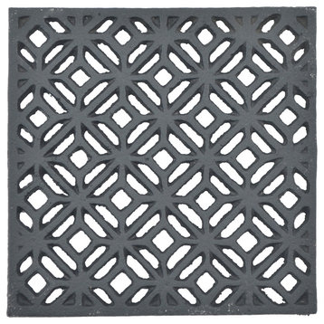 Decorative Square Black Cast Iron Trivet, Ornate Diamond Design, 5.25"
