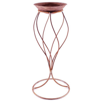Handmade Swirl Stand with Rusted Patina Finish and Rusted Patina Planter
