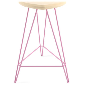 Madison Counter Stool Pink, Maple