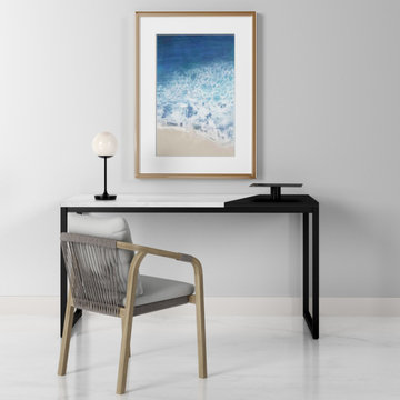 Home office workstation with chair Rendering
