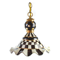 Courtly Check Pendant Lamp - Medium | MacKenzie-Childs - Pendant Lighting