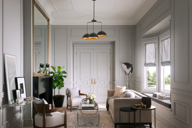 Transitional living room photo in Other