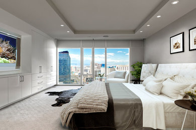 Photo of a modern bedroom in Miami.