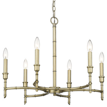 Golden Lighting 8207-6 Cambay 6 Light 25"W Taper Candle - White Gold