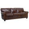 Italian Leather Sofa, Havana Brown