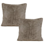 BNF Home - Solid Light Faux Fur Pillow Shell, Set of 2, Pure Cashmere - BASIC INFORMATION: Solid light faux fur throw pillowcase consists of 2 packs and there are 3 colors available. You can choose your favorite color and the size of pillows is 20 x 20 inches.