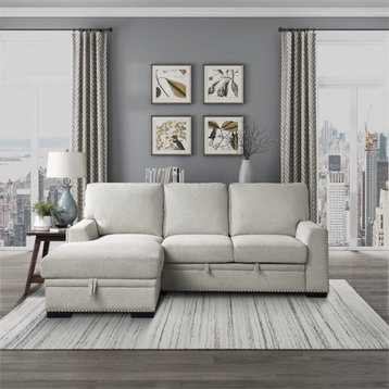 Lexicon Morelia 2-piece Contemporary Fabric Sectional with Left Chaise in Beige