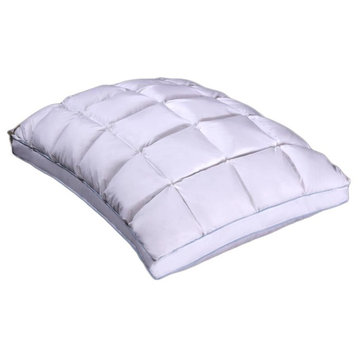 Pleated Goose Down Pillow, Firm Neck Support, Standard