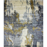 Bashian - Bashian Sausalito Iv/Blue Area Rug, 9'x12' - Beauty beckons, your imagination responds, your room is transformed into a cascade of luminous water. Experience the utmost in luxury with these innovative designs,  hand-knotted in pure hand-spun viscose.