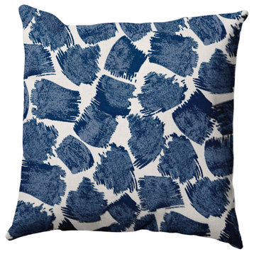 Giraffe Journey Pillow, Blue, 20"x20"