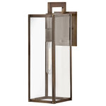 Hinkley Lighting - Max Medium Wall Mount Lantern in Burnished Bronze - Simple  clean-cut  yet captivating  Max is an instant classic  perfect for a myriad of indoor and outdoor spaces. Max's simple construction and hand welded aluminum frame in a matte Black or Burnished Bronze finish embodies the modern inspiration behind the design. Surrounded by clear glass panels  it yields architectural simplicity for the touch of contemporary we crave.&nbsp