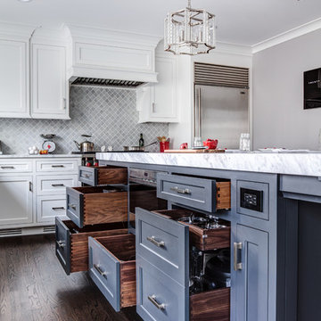 Wrought iron, white and walnut