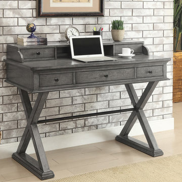 Coast to Coast Five Drawer Writing Desk in Grey