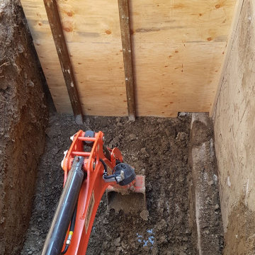Excavation of a separate entrance for a Basement Apartment